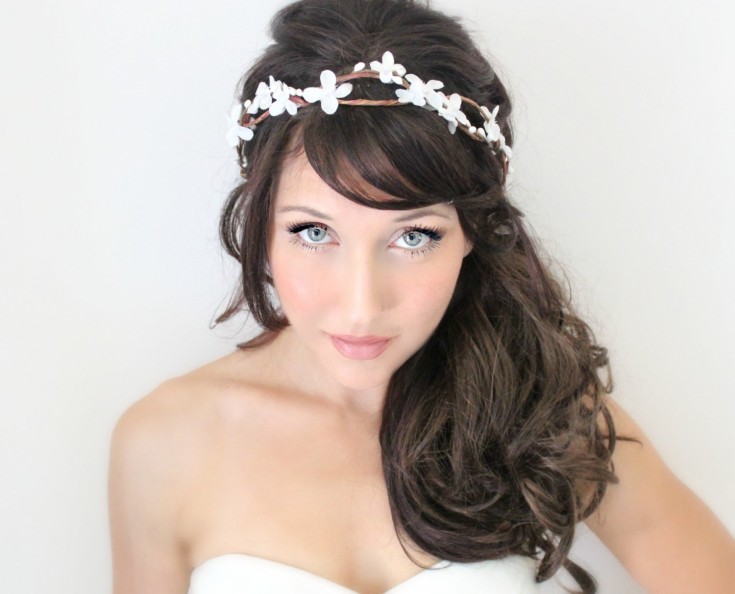 (+210 photos) Wedding hairstyles with bangs