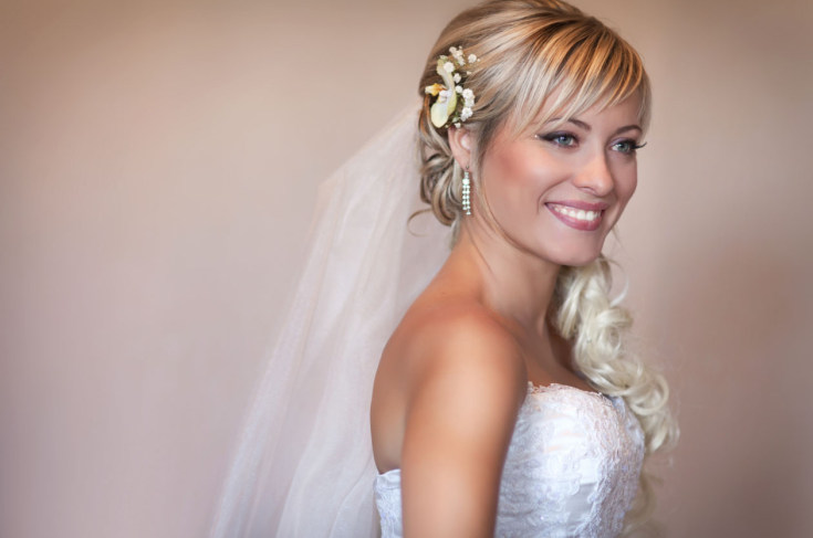 (+210 photos) Wedding hairstyles with bangs