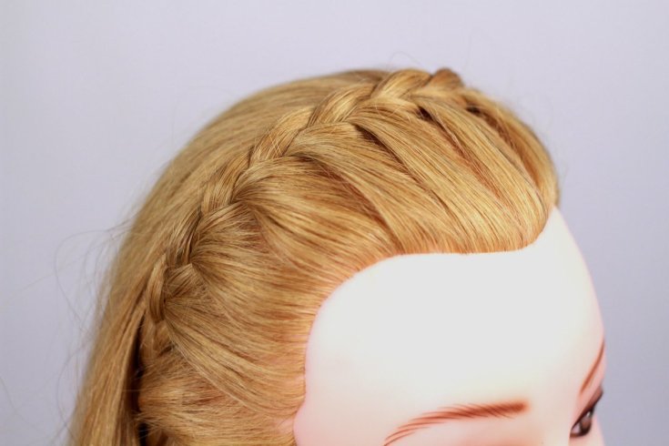 (+165 photos) Pigtail headband with loose hair (step by step photo instructions)