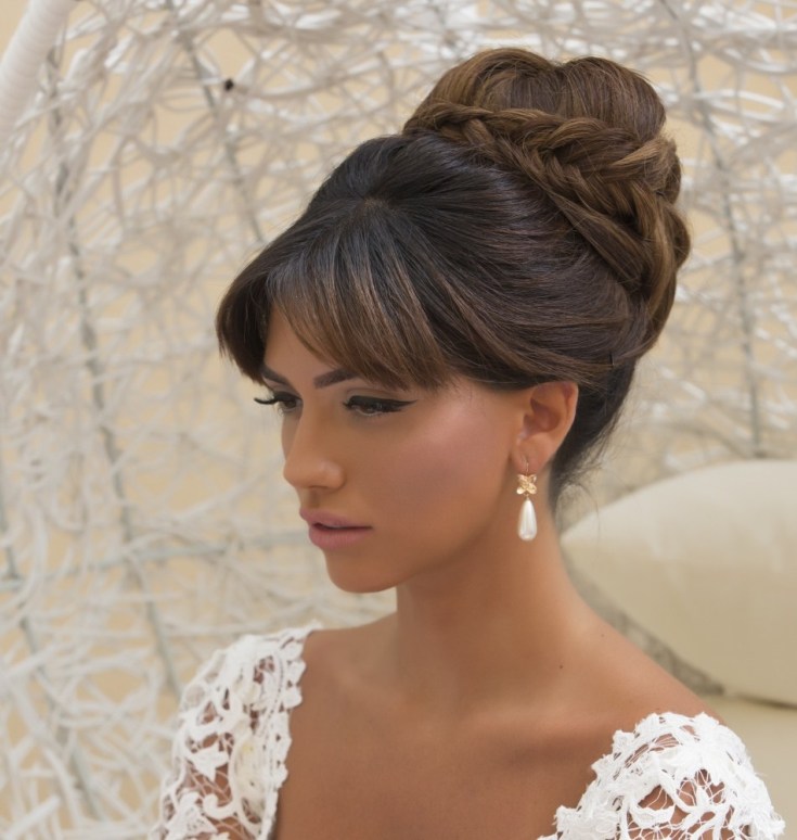 (+210 photos) Wedding hairstyles with bangs