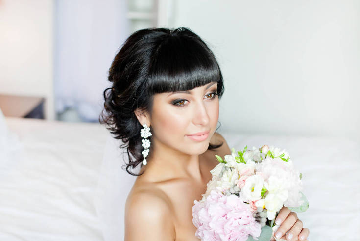 (+210 photos) Wedding hairstyles with bangs