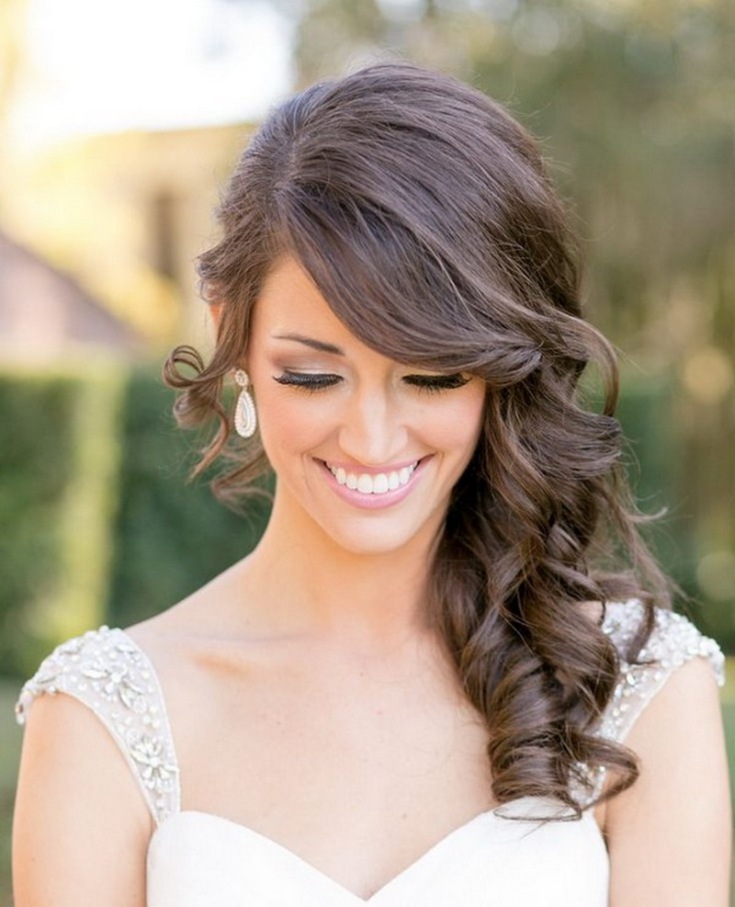 (+210 photos) Wedding hairstyles with bangs