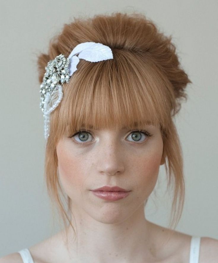 (+210 photos) Wedding hairstyles with bangs