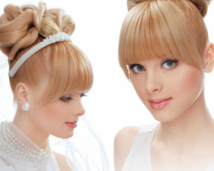 (+210 photos) Wedding hairstyles with bangs