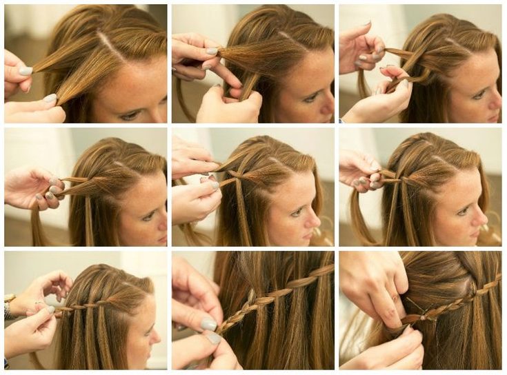 (+165 photos) Pigtail headband with loose hair (step by step photo instructions)