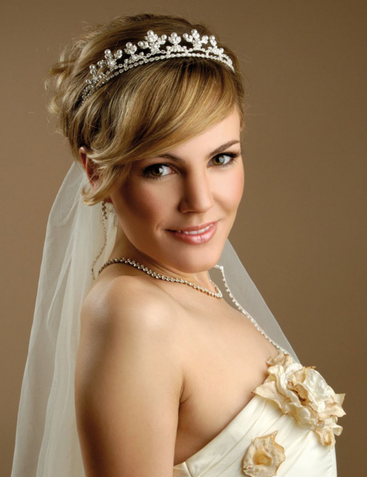 (+210 photos) Wedding hairstyles with bangs