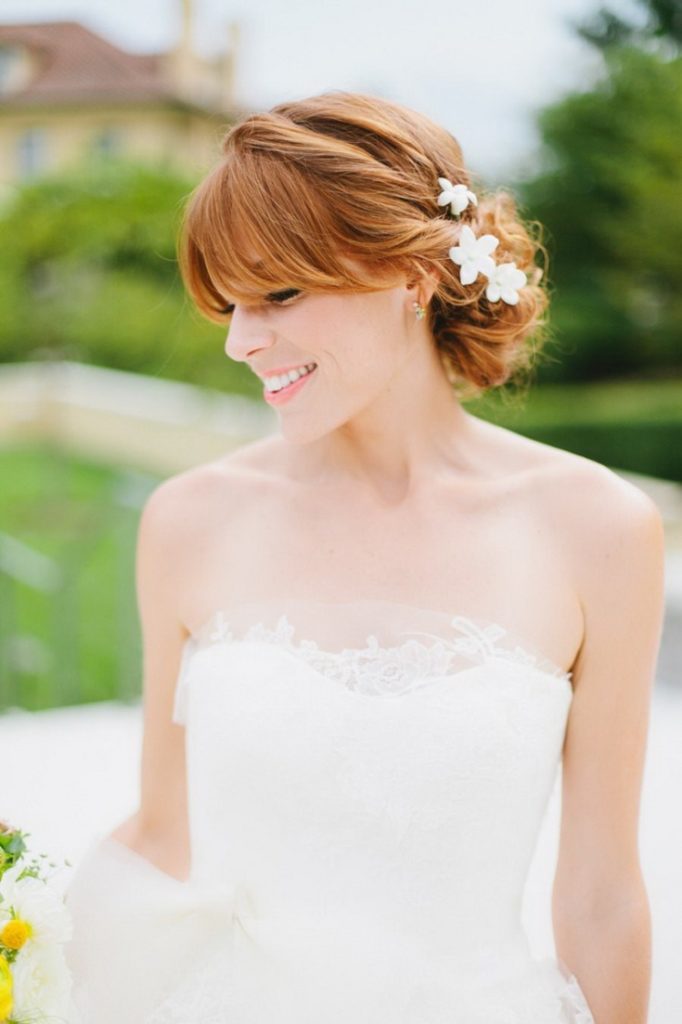 (+210 photos) Wedding hairstyles with bangs