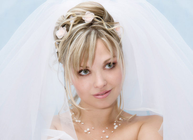 (+210 photos) Wedding hairstyles with bangs