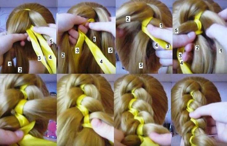 Weaving braids from 5 strands (step-by-step weaving patterns)