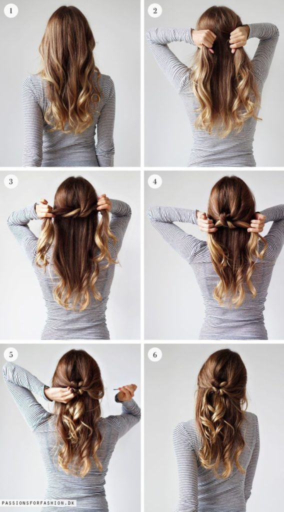 Simple topical hairstyles for lazy medium to long hair