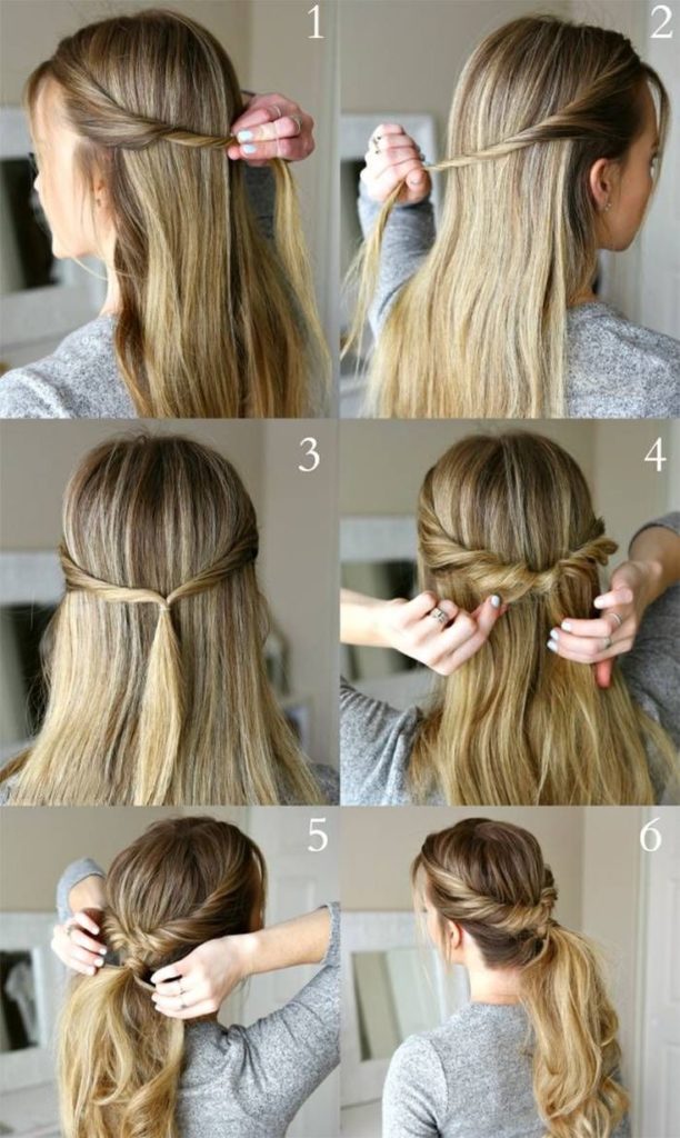 Easy hairstyles for yourself in 5 minutes for medium hair to school