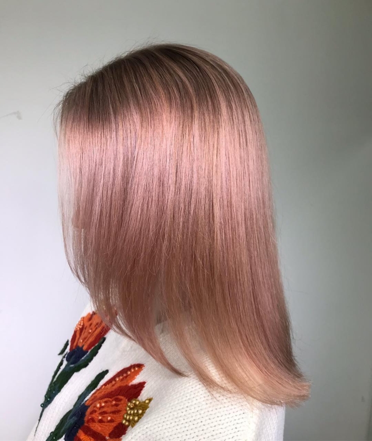 Pink blonde hair color