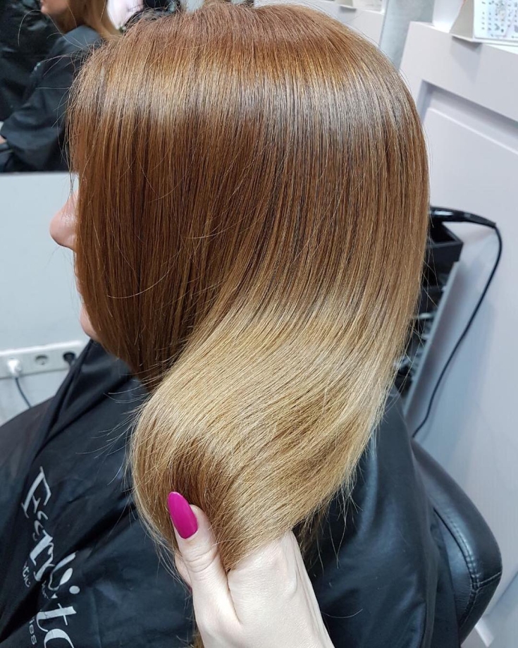 Copper blonde hair color