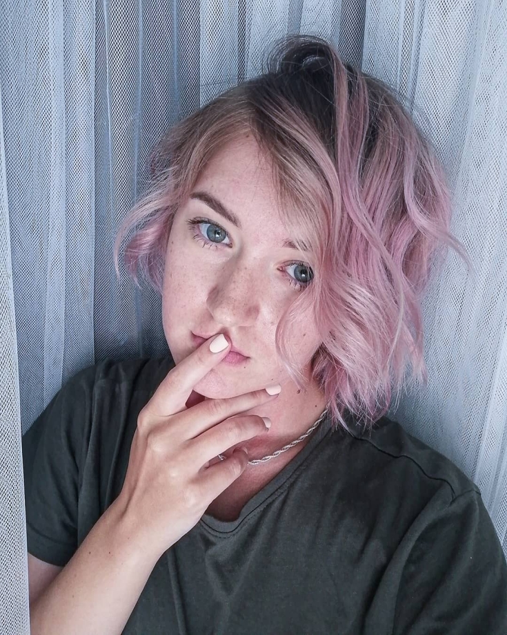 Pink blonde hair color