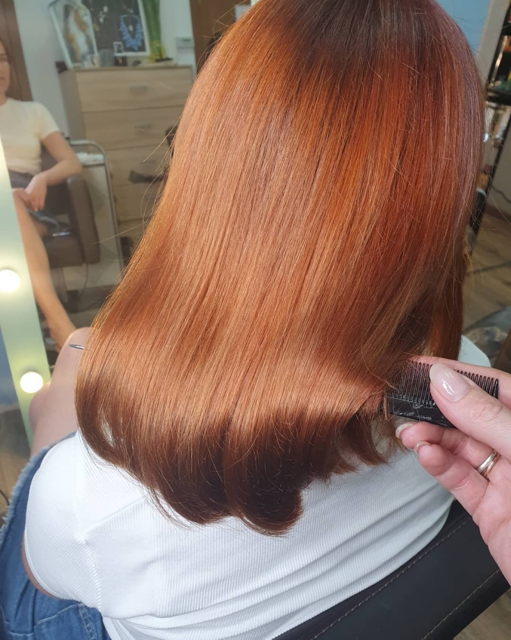 Copper blonde hair color