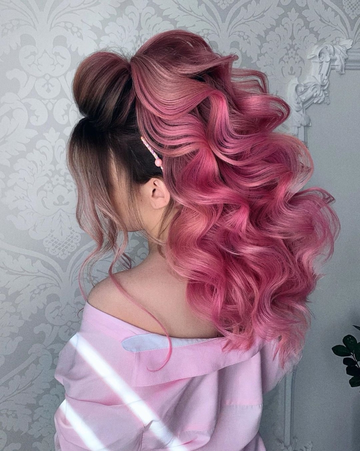 Pink blonde hair color