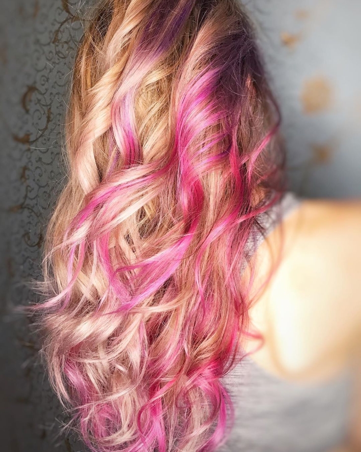 Pink blonde hair color