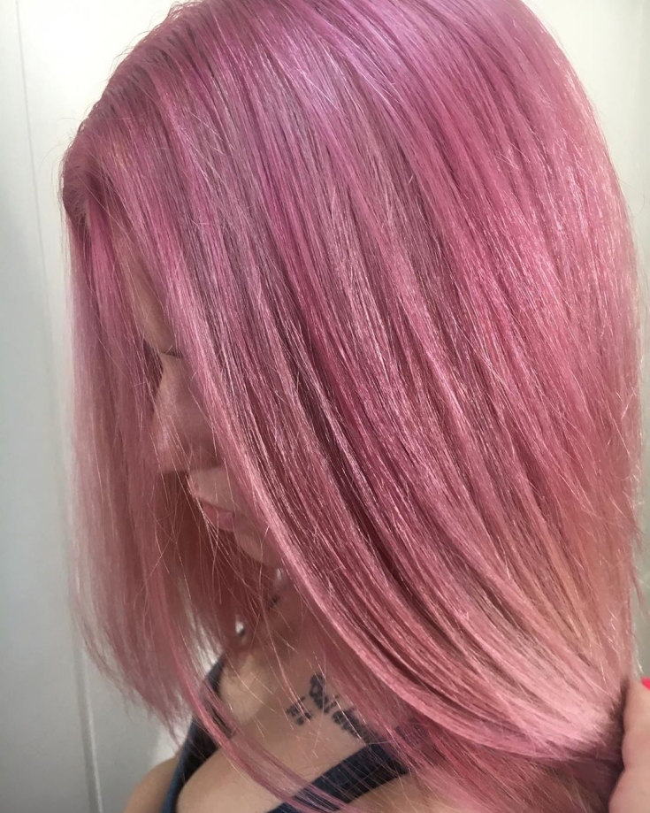 Pink blonde hair color