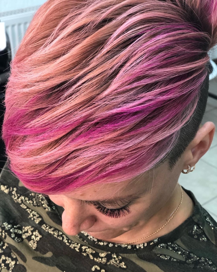 Pink blonde hair color