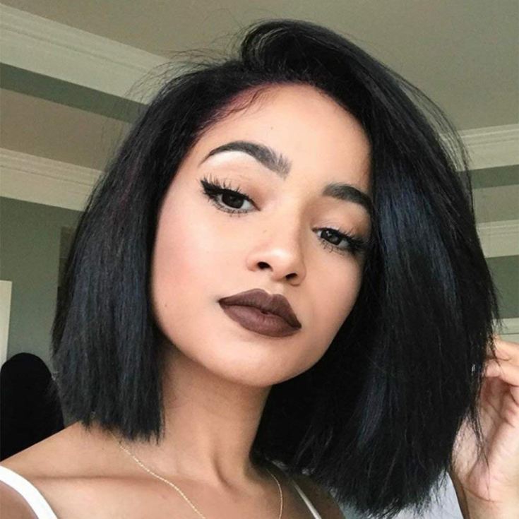 Hair color black bob