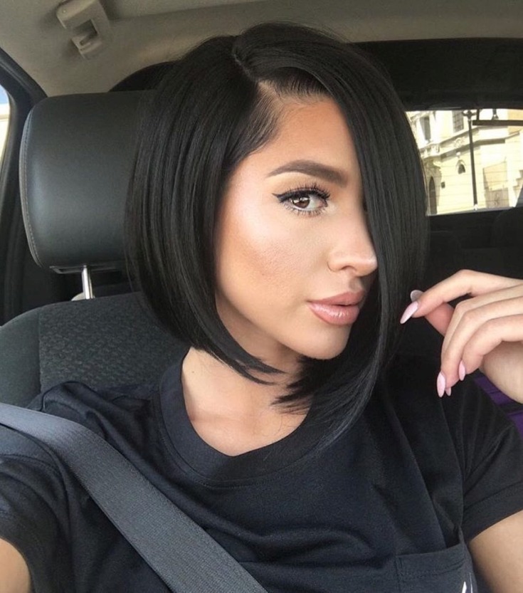 Hair color black bob