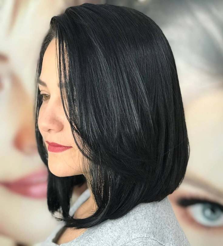 Hair color black bob