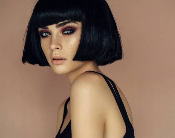 Hair color black bob