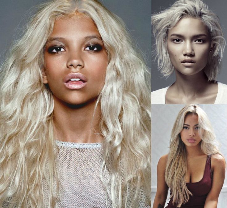 (+150 photo) Light hair color for dark skin