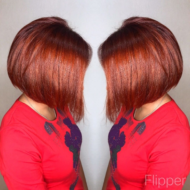 Copper-red hair color