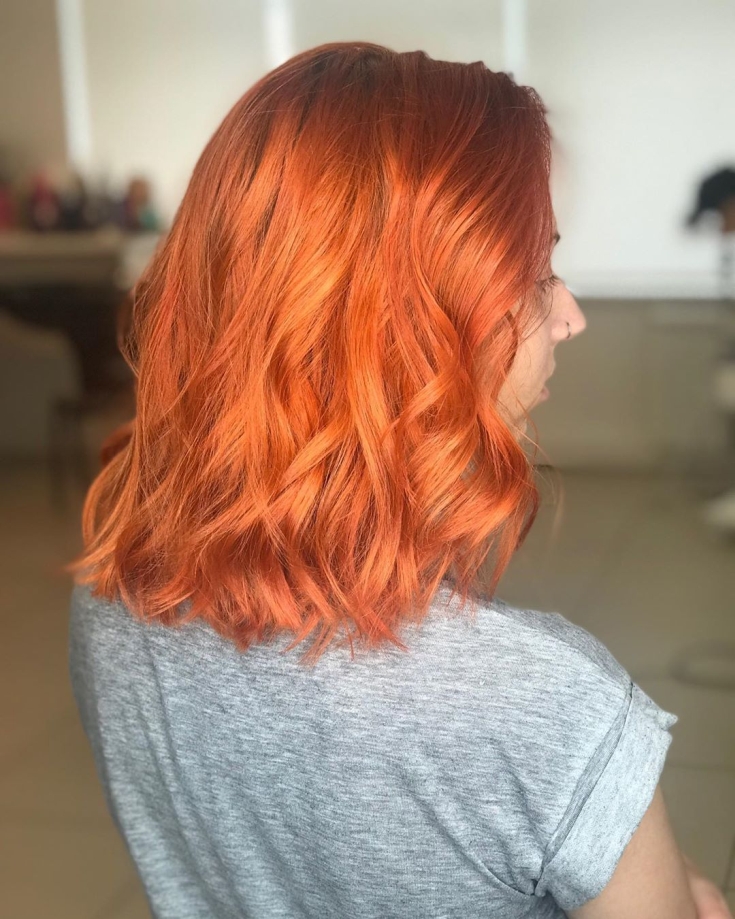 Copper-red hair color