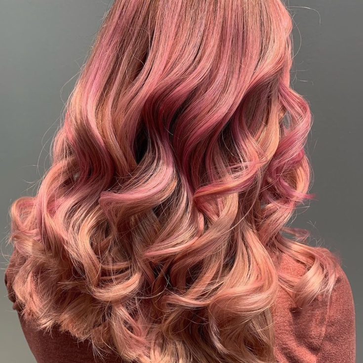 Rose gold hair color