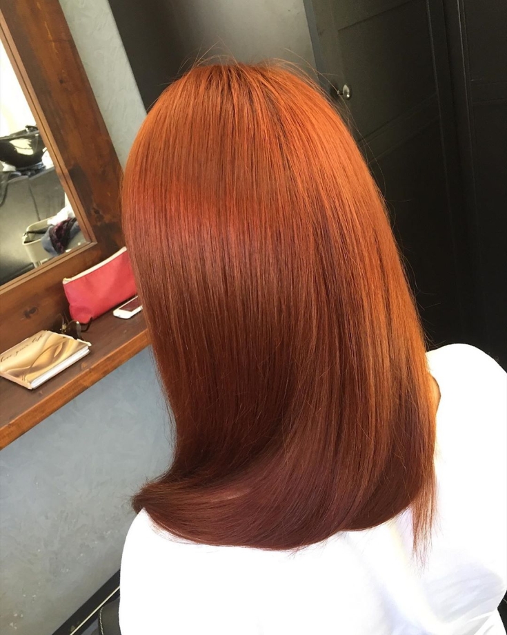 Copper-red hair color