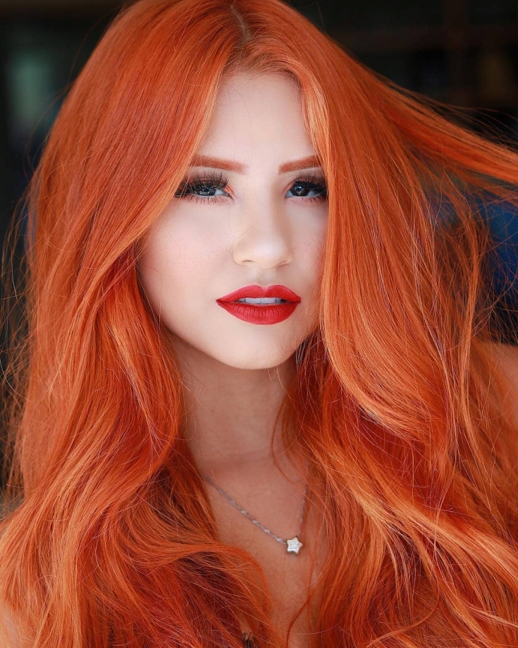 Copper-red hair color