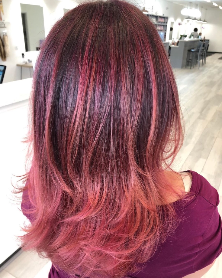 Rose gold hair color