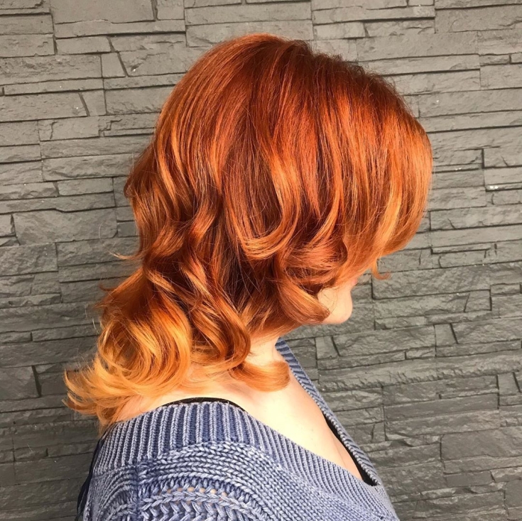 Copper-red hair color