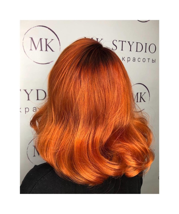 Copper-red hair color