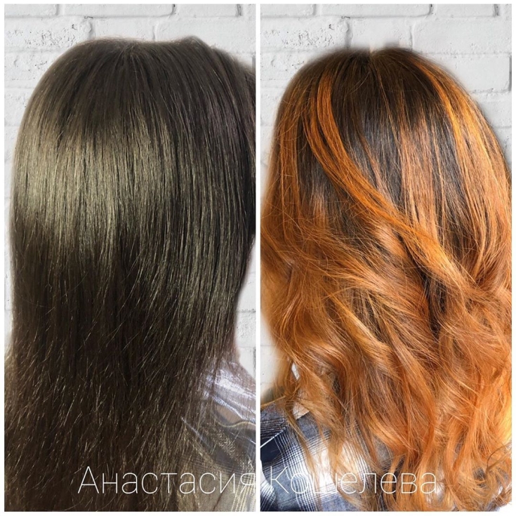 Copper-red hair color