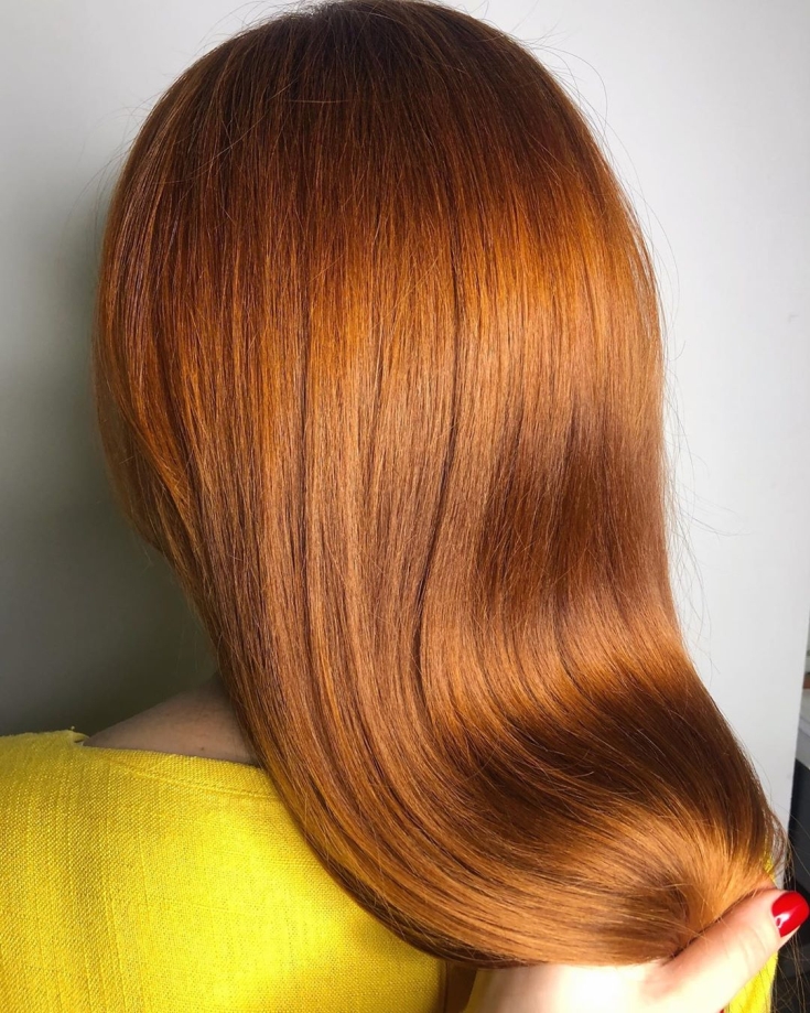 Copper-red hair color