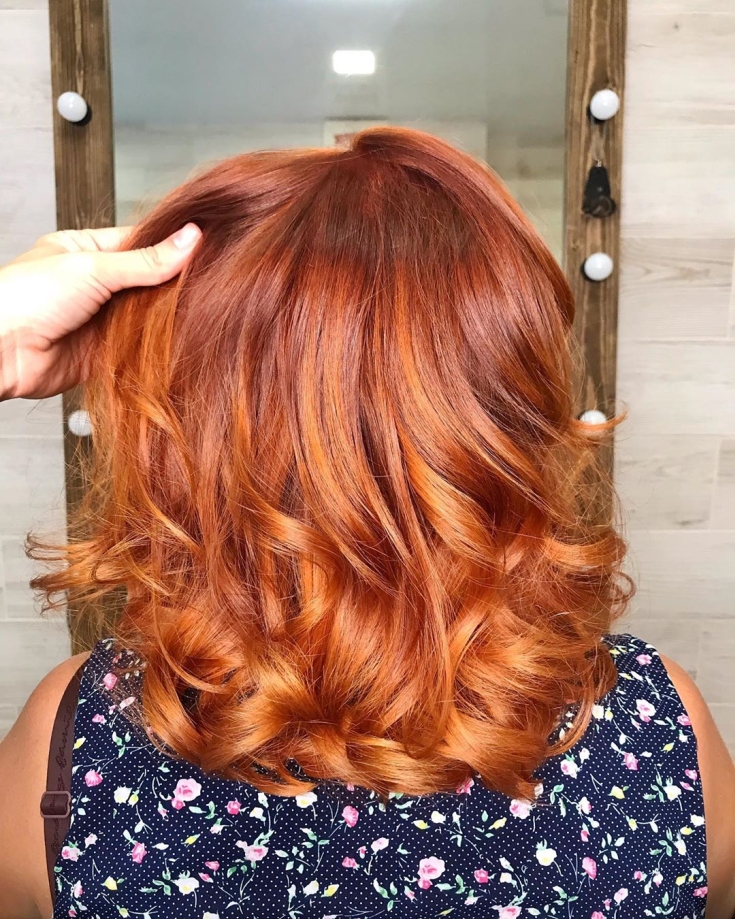 Copper-red hair color