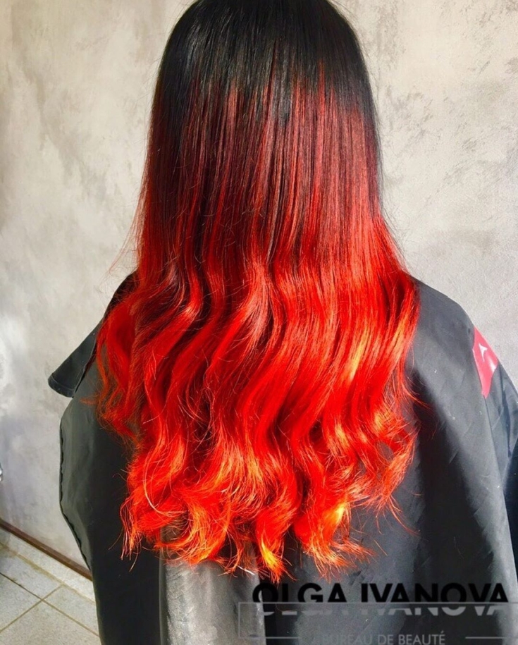 Black and red hair color