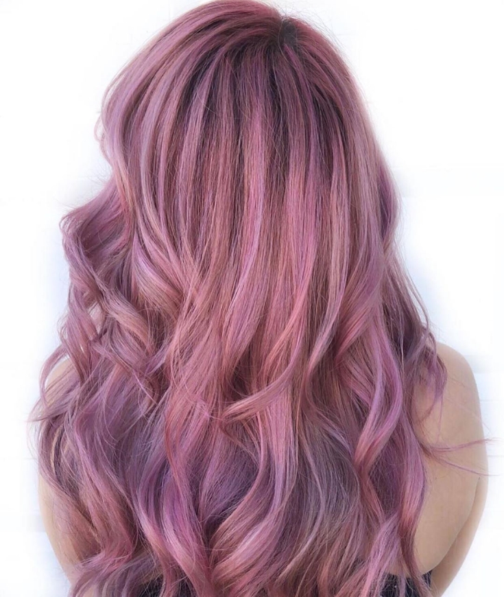 Gray-pink hair color