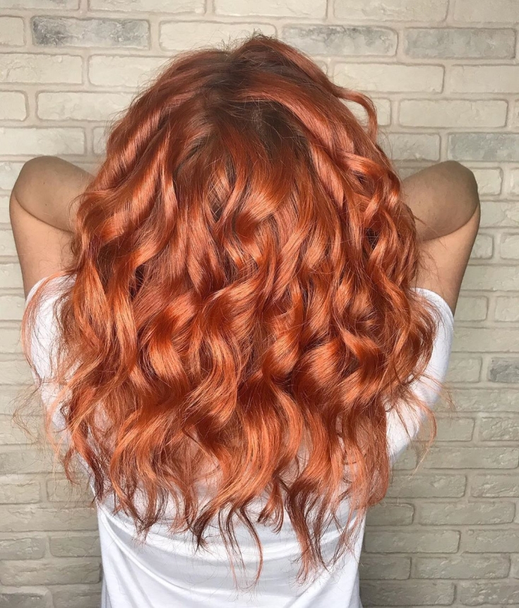 Copper-red hair color