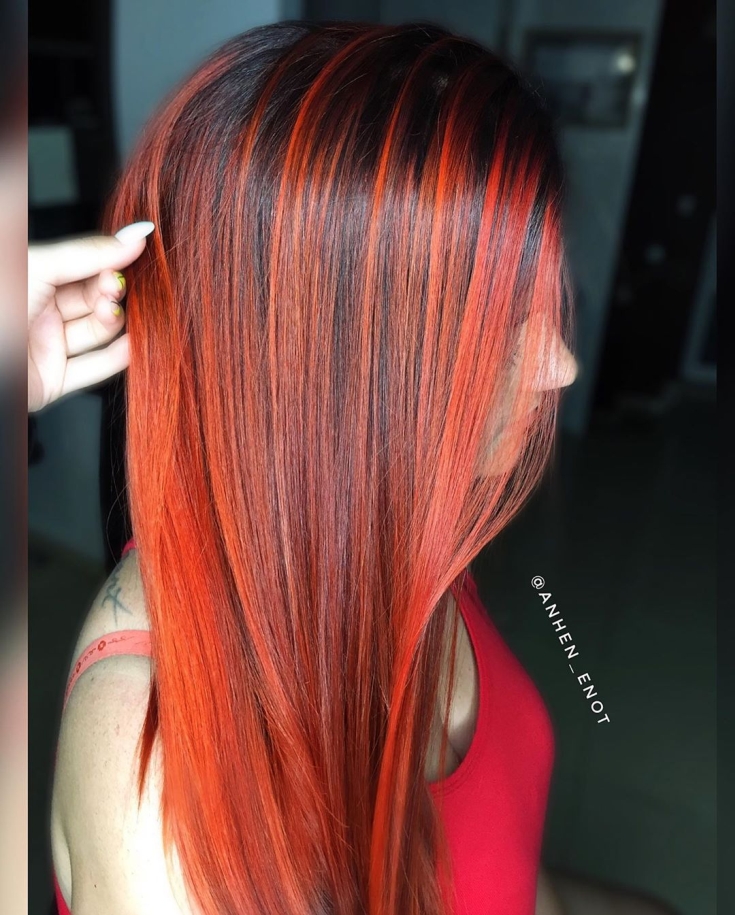 Black and red hair color