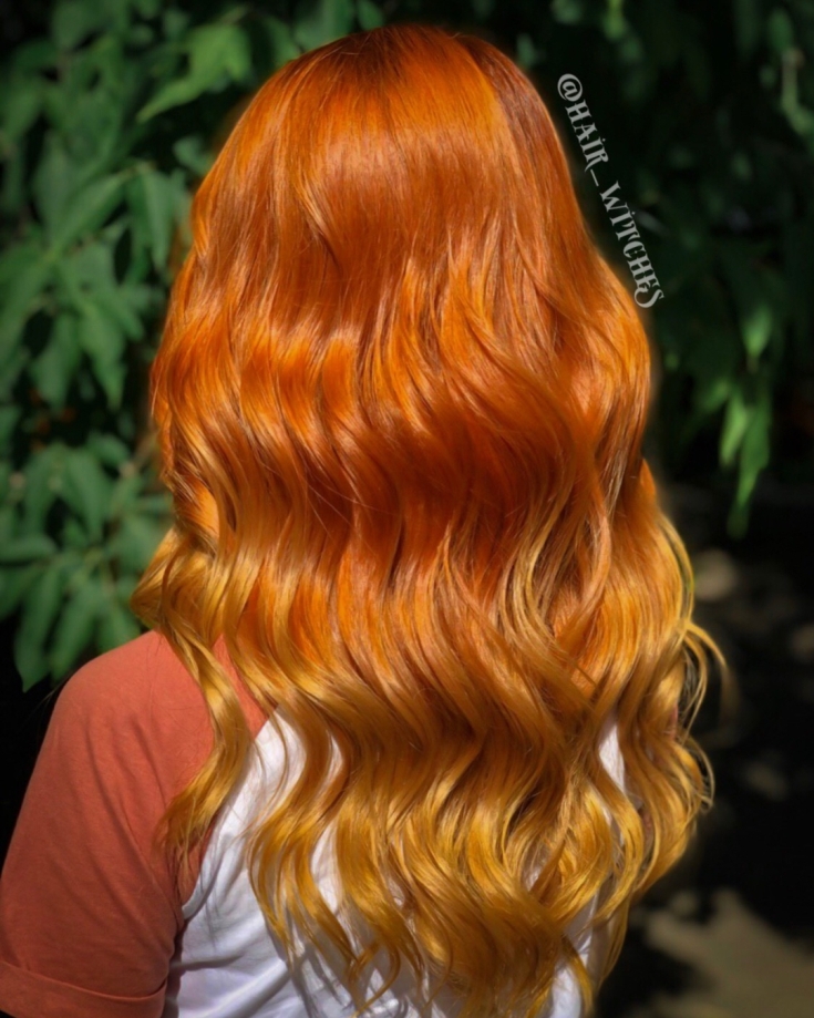 Copper-red hair color