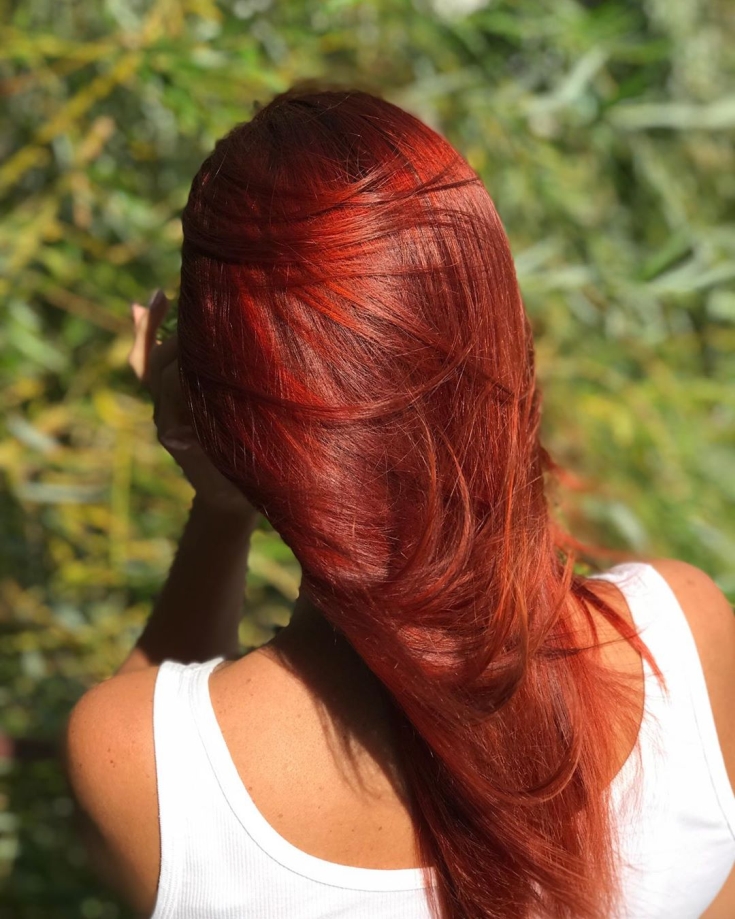 Copper-red hair color