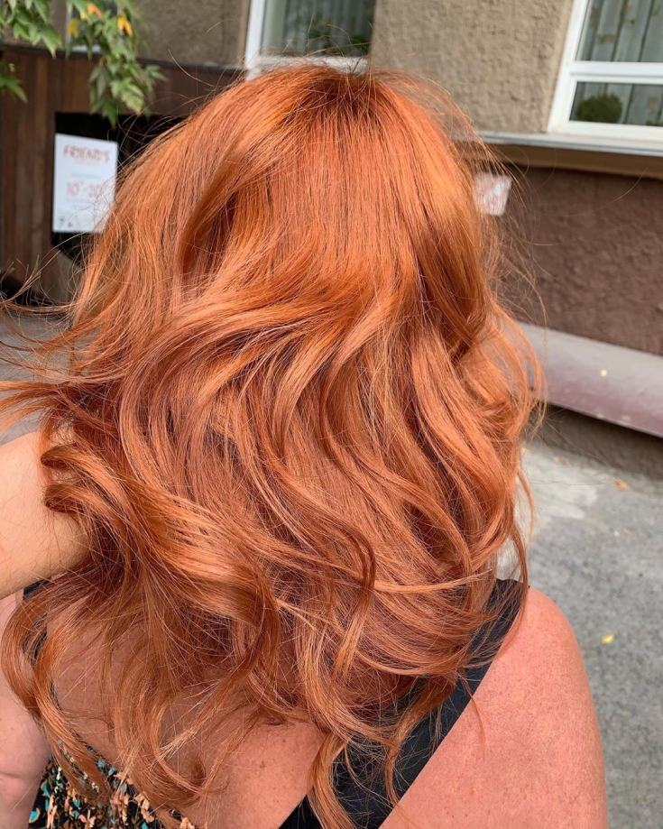 Copper-red hair color