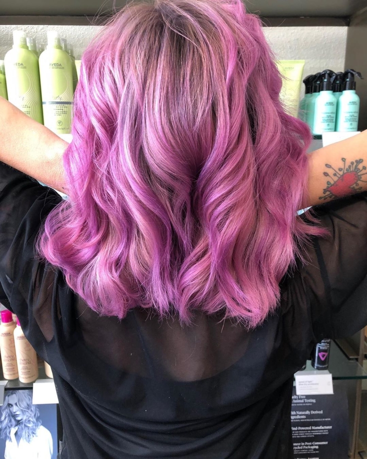 Ash pink hair color