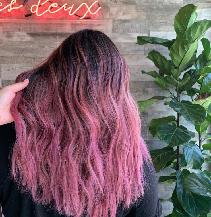 Ash pink hair color