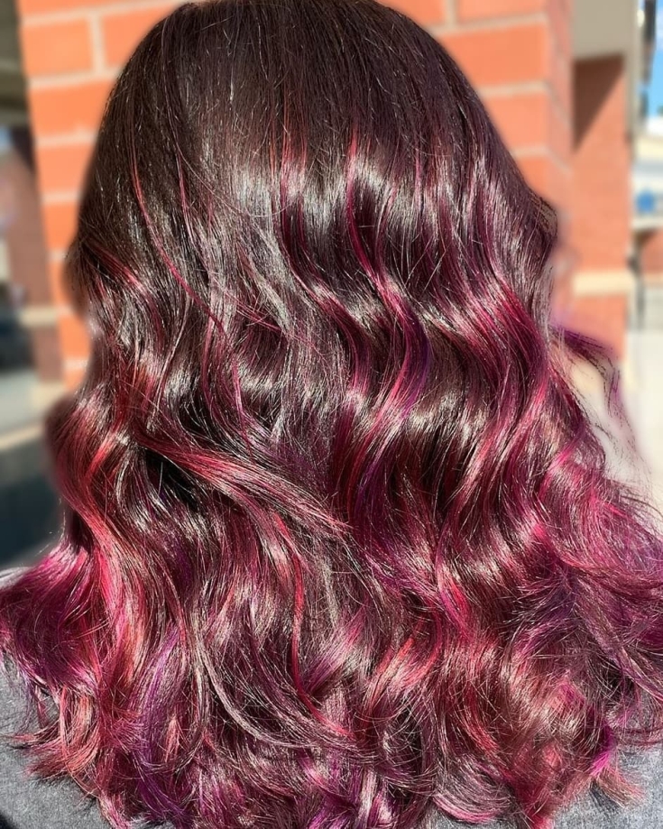 Brown-pink hair color