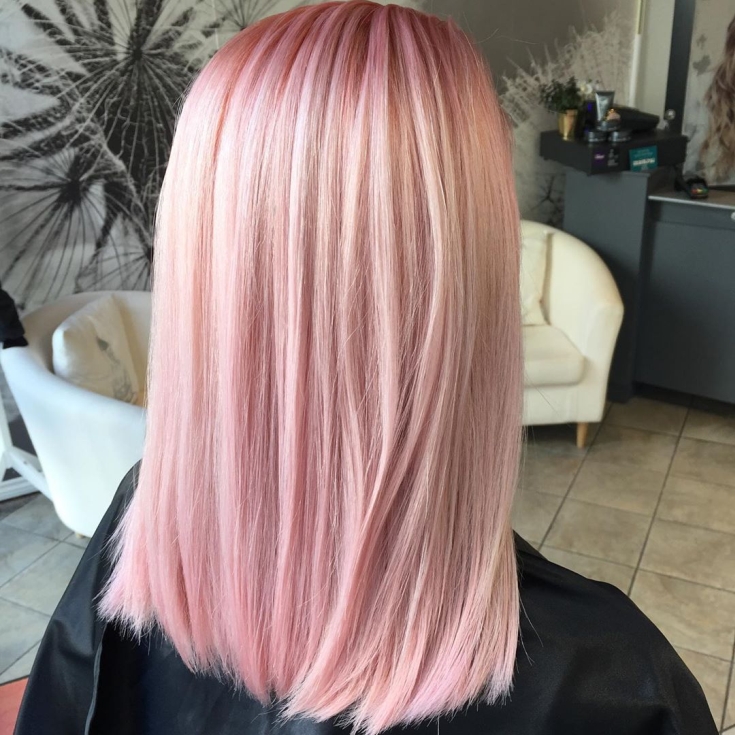 Hair color pink blond